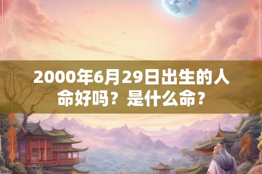 2000年6月29日出生的人命好吗？是什么命？