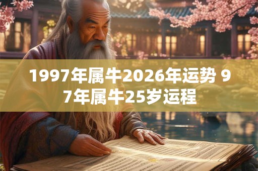 1997年属牛2026年运势 97年属牛25岁运程