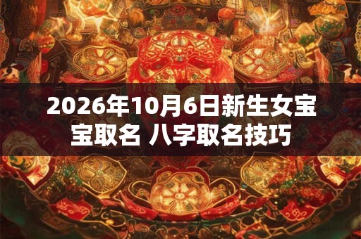 2026年10月6日新生女宝宝取名 八字取名技巧