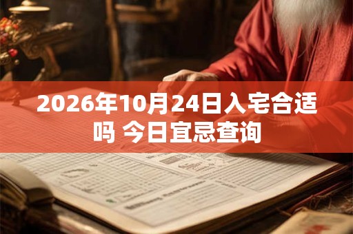 2026年10月24日入宅合适吗 今日宜忌查询