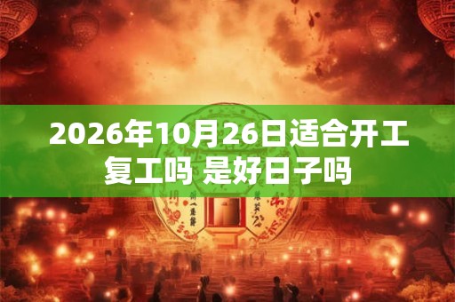 2026年10月26日适合开工复工吗 是好日子吗