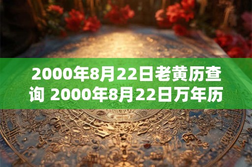 2000年8月22日老黄历查询 2000年8月22日万年历黄道吉日 2000年8月22日老黄历查询 2000年8月22日万年历黄道吉日