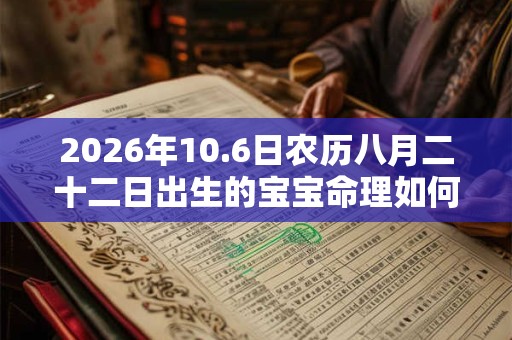 2026年10.6日农历八月二十二日出生的宝宝命理如何
