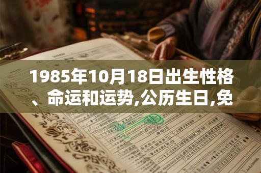 1985年10月18日出生性格、命运和运势,公历生日,免费算命