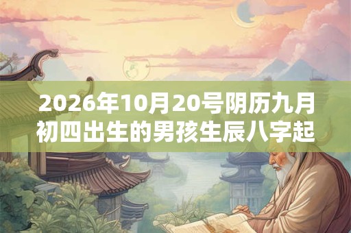 2026年10月20号阴历九月初四出生的男孩生辰八字起名 2026年10月20号阴历九月初四出生的男孩生辰八字起名