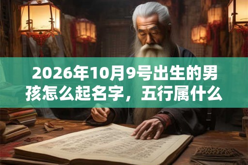 2026年10月9号出生的男孩怎么起名字，五行属什么