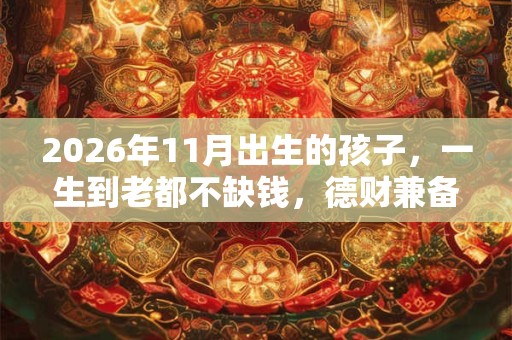 2026年11月出生的孩子,一生到老都不缺钱,德财兼备 2026年11月出生的孩子,一生到老都不缺钱,德财兼备