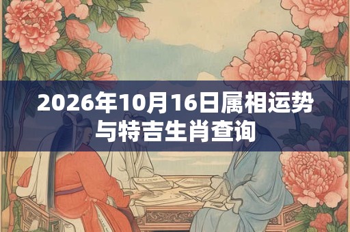 2026年10月16日属相运势与特吉生肖查询 2026年10月16日属相运势与特吉生肖查询