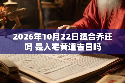 2026年10月22日适合乔迁吗 是入宅黄道吉日吗 2026年10月22日适合乔迁吗 是入宅黄道吉日吗