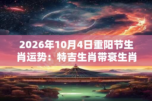 2026年10月4日重阳节生肖运势:特吉生肖带衰生肖查询 2026年10月4日重阳节生肖运势:特吉生肖带衰生肖查询
