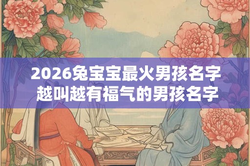 2026兔宝宝最火男孩名字 越叫越有福气的男孩名字