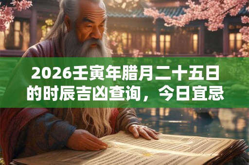 2026壬寅年腊月二十五日的时辰吉凶查询，今日宜忌分析