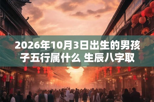 2026年10月3日出生的男孩子五行属什么 生辰八字取名