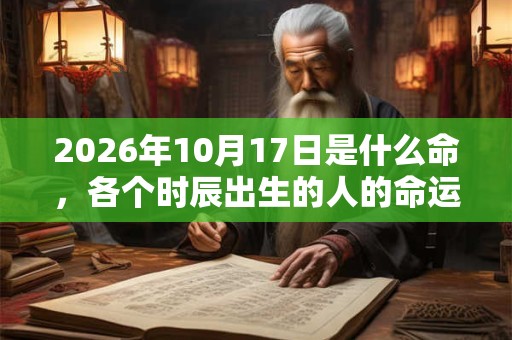 2026年10月17日是什么命，各个时辰出生的人的命运