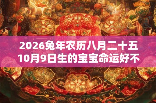2026兔年农历八月二十五10月9日生的宝宝命运好不好