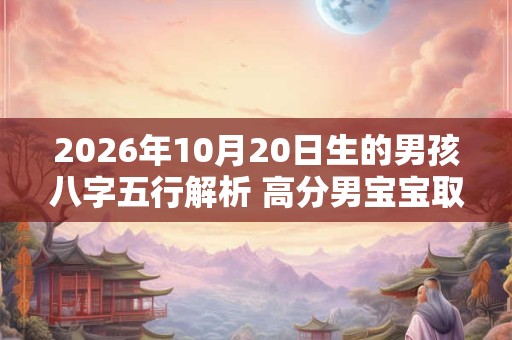 2026年10月20日生的男孩八字五行解析 高分男宝宝取名字 2026年10月20日生的男孩八字五行解析 高分男宝宝取名字