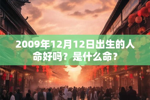 2009年12月12日出生的人命好吗?是什么命? 2009年12月12日出生的人命好吗?是什么命?