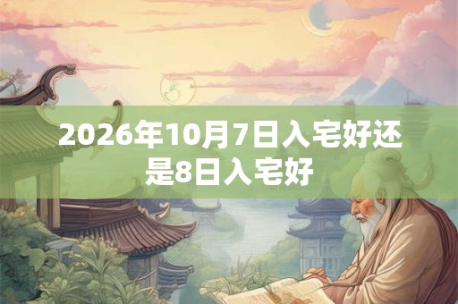 2026年10月7日入宅好还是8日入宅好