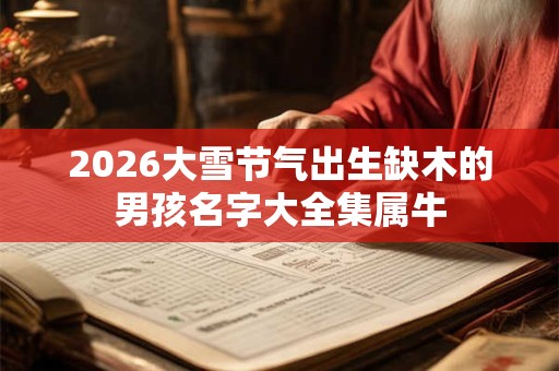 2026大雪节气出生缺木的男孩名字大全集属牛
