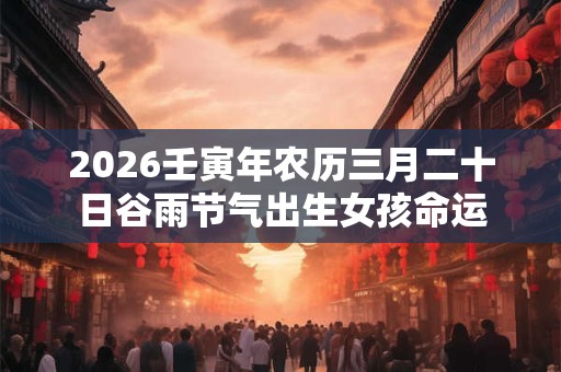2026壬寅年农历三月二十日谷雨节气出生女孩命运