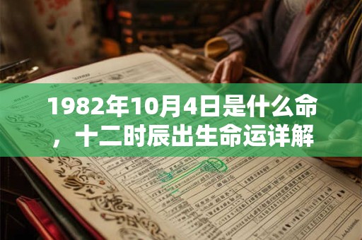 1982年10月4日是什么命，十二时辰出生命运详解