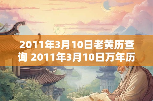 2011年3月10日老黄历查询 2011年3月10日万年历黄道吉日