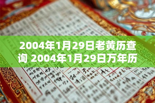 2004年1月29日老黄历查询 2004年1月29日万年历黄道吉日 2004年1月29日老黄历查询 2004年1月29日万年历黄道吉日