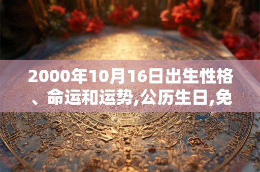 2000年10月16日出生性格、命运和运势,公历生日,免费算命 2000年10月16日出生性格、命运和运势,公历生日,免费算命