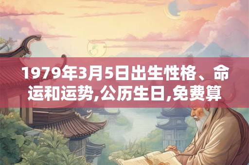 1979年3月5日出生性格、命运和运势,公历生日,免费算命 1979年3月5日出生性格、命运和运势,公历生日,免费算命