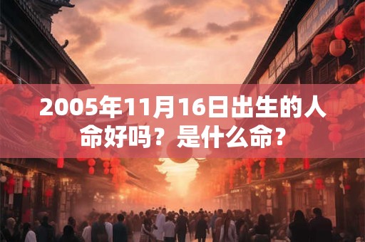 2005年11月16日出生的人命好吗?是什么命? 2005年11月16日出生的人命好吗?是什么命?