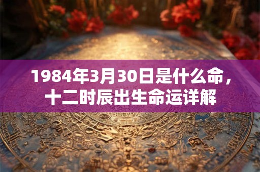 1984年3月30日是什么命,十二时辰出生命运详解 1984年3月30日是什么命,十二时辰出生命运详解