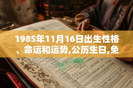 1985年11月16日出生性格、命运和运势,公历生日,免费算命