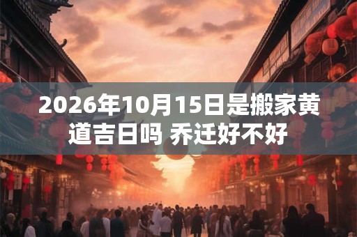 2026年10月15日是搬家黄道吉日吗 乔迁好不好