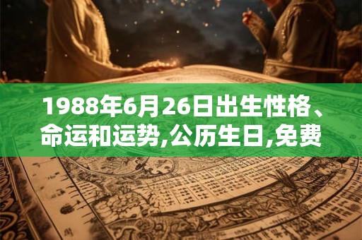 1988年6月26日出生性格、命运和运势,公历生日,免费算命