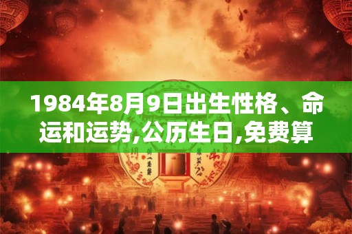 1984年8月9日出生性格、命运和运势,公历生日,免费算命 1984年8月9日出生性格、命运和运势,公历生日,免费算命