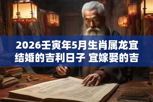 2026壬寅年5月生肖属龙宜结婚的吉利日子 宜嫁娶的吉利日子