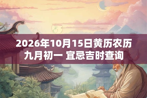 2026年10月15日黄历农历九月初一 宜忌吉时查询