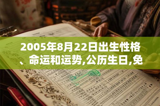 2005年8月22日出生性格、命运和运势,公历生日,免费算命