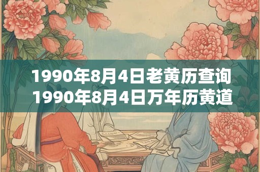 1990年8月4日老黄历查询 1990年8月4日万年历黄道吉日