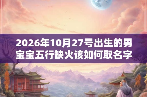 2026年10月27号出生的男宝宝五行缺火该如何取名字