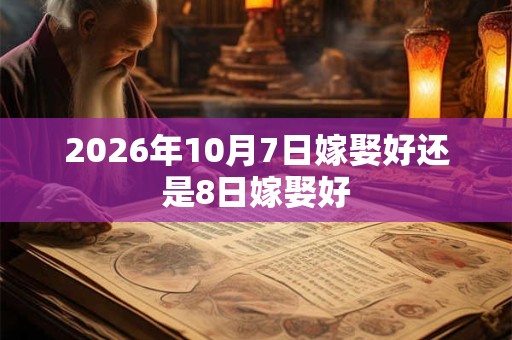 2026年10月7日嫁娶好还是8日嫁娶好