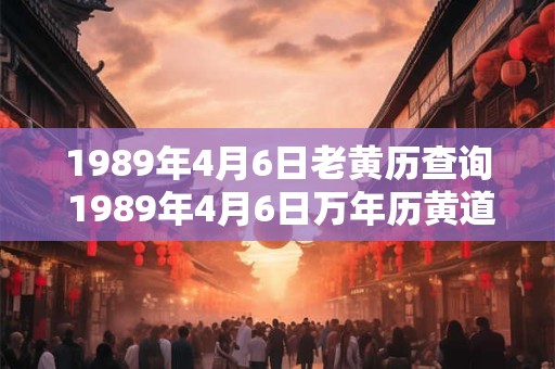 1989年4月6日老黄历查询 1989年4月6日万年历黄道吉日