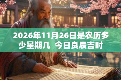 2026年11月26日是农历多少星期几  今日良辰吉时