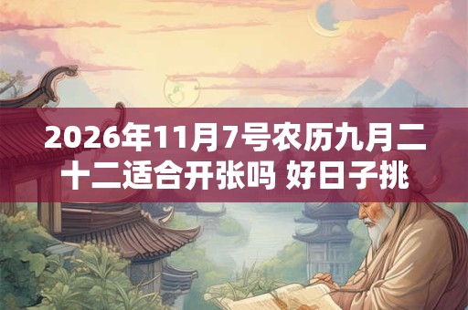 2026年11月7号农历九月二十二适合开张吗 好日子挑选