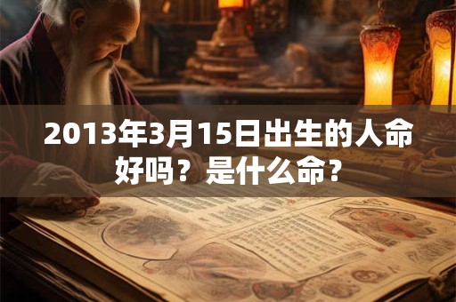 2013年3月15日出生的人命好吗？是什么命？