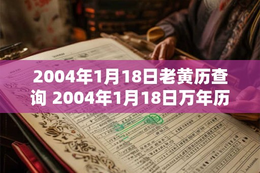 2004年1月18日老黄历查询 2004年1月18日万年历黄道吉日