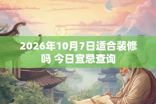 2026年10月7日适合装修吗 今日宜忌查询