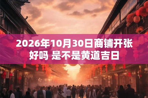 2026年10月30日商铺开张好吗 是不是黄道吉日