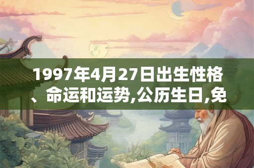 1997年4月27日出生性格、命运和运势,公历生日,免费算命