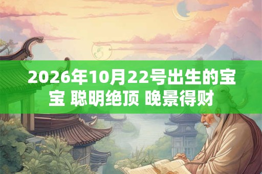 2026年10月22号出生的宝宝 聪明绝顶 晚景得财